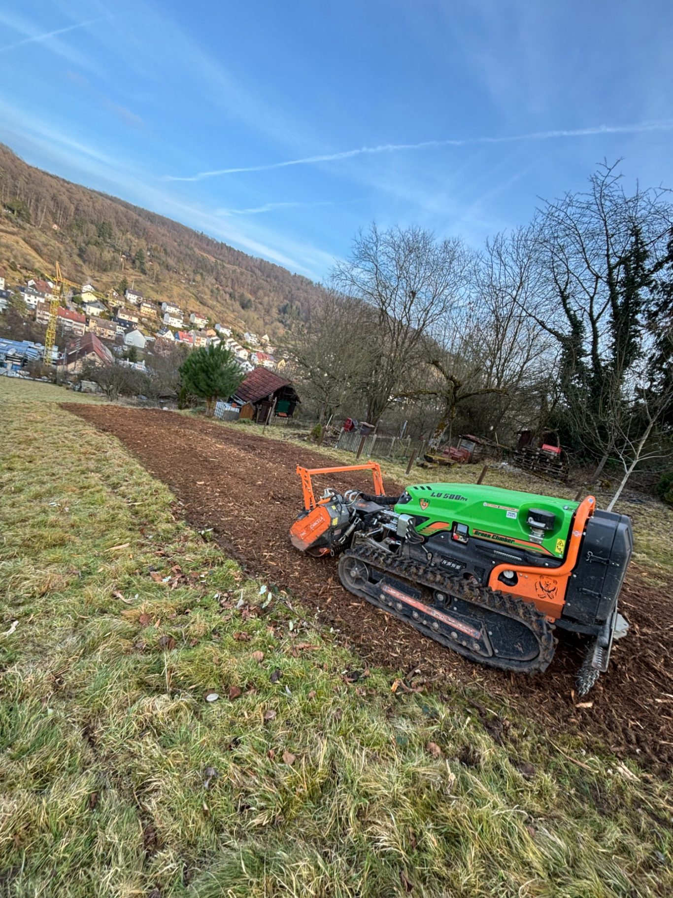 Forstmulchen Weinberg Esslingen - nachher Flächenrodung und Freilegung am Weinberg mit Forstmulcher - nachher